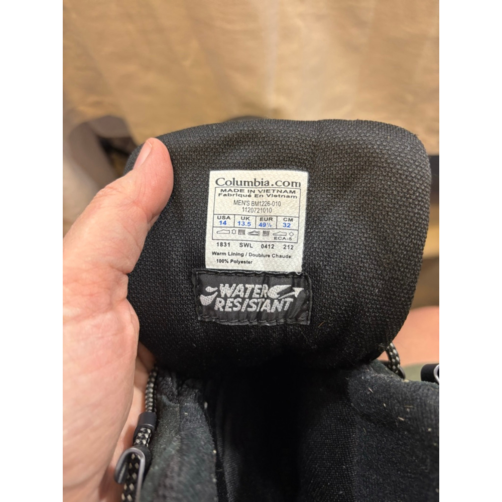 Men's Columbia Black Snow Boots US 14 - Picture 15 of 15